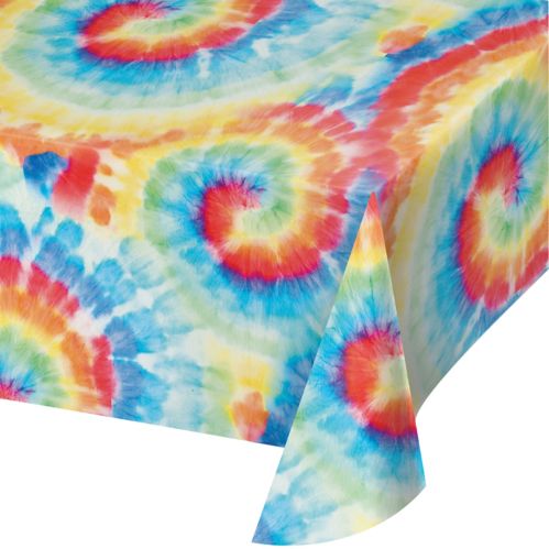 Plastic Table Cover, 54-in-x-108-in, Tie Dye Swirl Product image