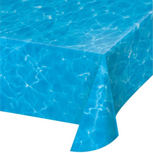 Plastic Table Cover, 54-in-x-108-in, Water Print Product image
