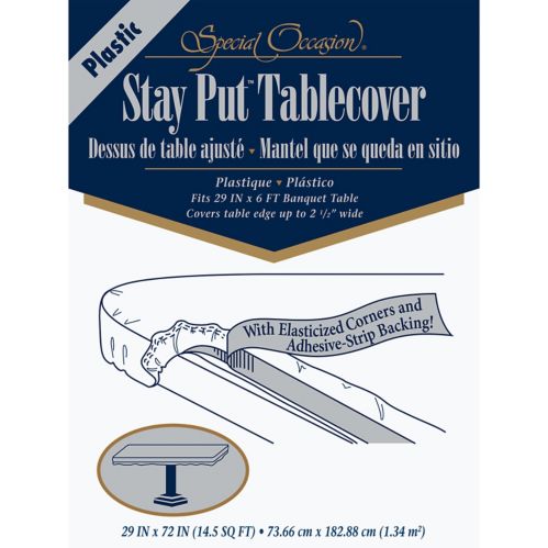 Stay-Put Tablecover, 29-in-x-72-in, White Product image