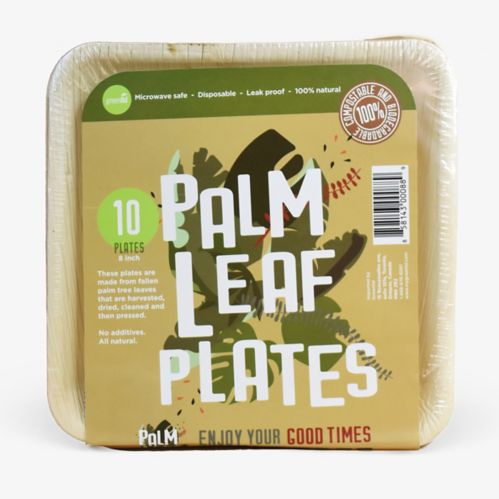 Assiettes carrées en feuilles de palmier Ice River, paq. 10, 8 po Image de l’article