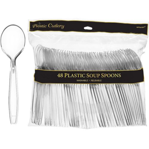 Clear Premium Plastic Spoons, 48-pk Product image