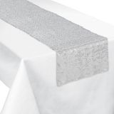 Silver Sequin Table Runner, 13-in x 72-in | Amscannull