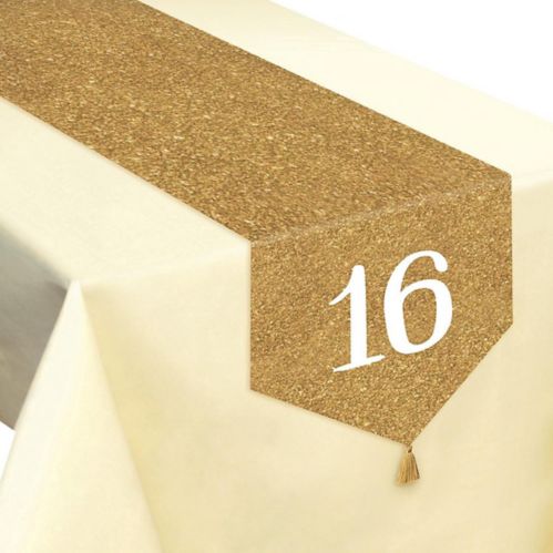 Glitter Gold Sweet 16 Table Runner Product image