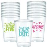 Metallic Awesome '80s Plastic Cups, 20-pk | Amscannull