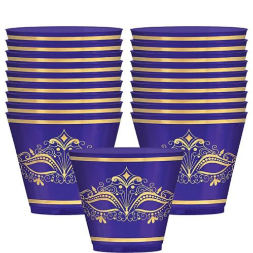 A Night in Disguise Masquerade Mask Plastic Cups, 20-pk Product image