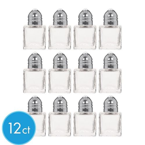 Mini Plastic Salt & Pepper Shakers for Birthday, Party, Anniversary, Clear, 1/2-oz, 12-pk Product image