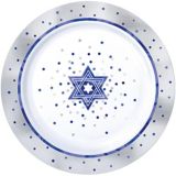 Happy Passover Premium Plastic Dinner Plates, Blue/White, 10-pk | Amscannull