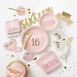 Rose Gold Pink Sweet 16 Lunch Napkins, 16-pk | Amscannull