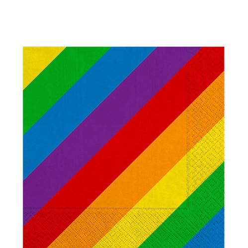 Rainbow Striped Lunch Napkins, 16-pk Product image