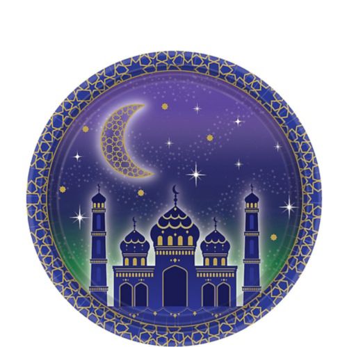 Eid Dessert Plates, Gold/Green/Purple, 8-pk Product image