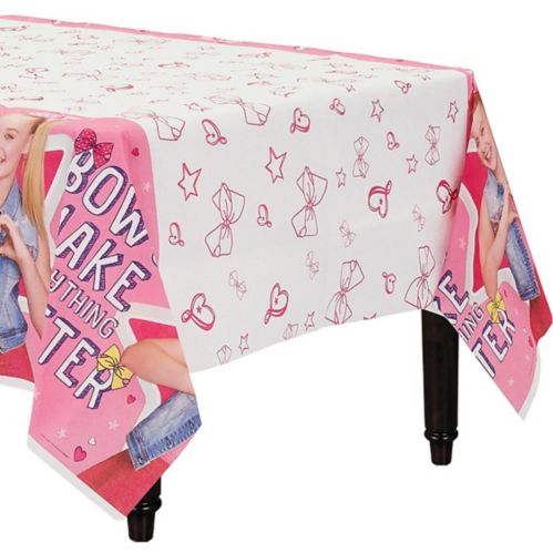 Nappe de table en papier pour fête d'anniversaire, JoJo Siwa, Bows Make Everything Better, rose/blanc Image de l’article