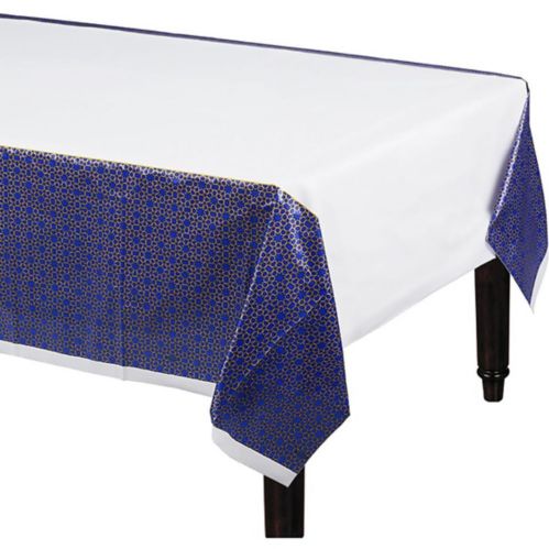 Eid Table Cover, White/Gold/Blue Product image
