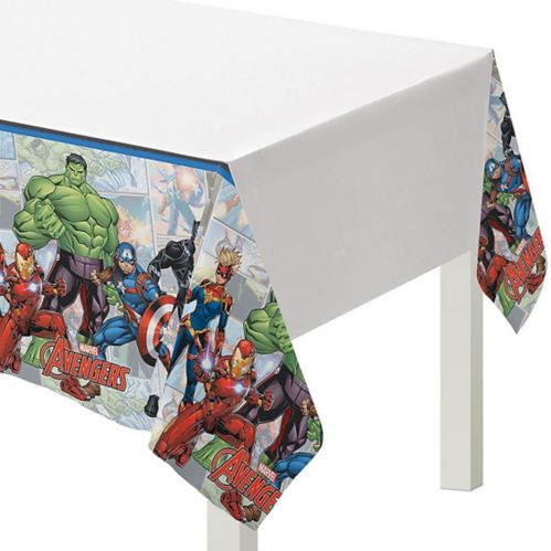 Marvel Powers Unite Plastic Reusable Table Cover for Indoor and Outdoor Use, 54-in x 96-in Product image