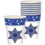 Joyous Holiday Passover Cups, Blue/White, 8-pk | Amscannull