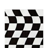Checkered Flag Lunch Napkins, Black and White, 16-pk