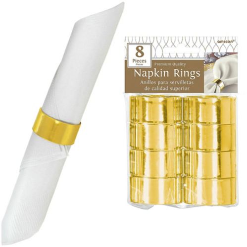 Gold Round Napkin Rings, 8-pk Product image