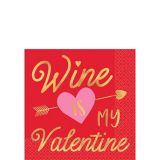 Wine is My Valentine Beverage Napkins, 16-pk