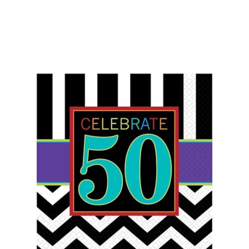 50th Birthday Celebrations Napkins, 16-pk Product image