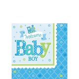 Welcome Baby Boy Baby Shower Beverage Napkins, 16-pk