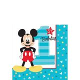 1st Birthday Party Mickey Mouse Beverage Napkins, 5-in, 16-pk | Disneynull