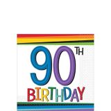 Rainbow 90th Birthday Beverage Napkins, 16-pk