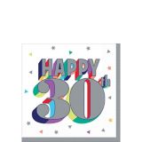 Here's to 30 Birthday Beverage Napkins, 16-pk