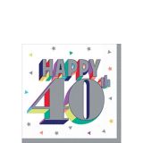 Here's to 40 Birthday Beverage Napkins, 16-pk