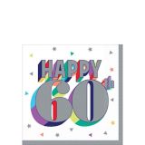 Milestone 60th Birthday Party Beverage Napkins, 16-pk