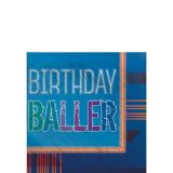 Birthday Baller Beverage Napkins for Parties, 5-in, 16-pk | Amscannull