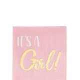 Metallic Gold & Pink It's a Girl Beverage Napkins, 16-pk | Amscannull