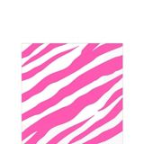 Bright Pink Zebra Print Beverage Napkins
