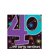 The Party Continues 40th Birthday Beverage Napkins, 16-pk
