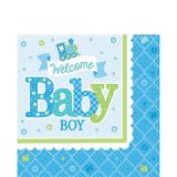 Serviettes de table pour fête prénatale Welcome Baby Boy, paq. 16