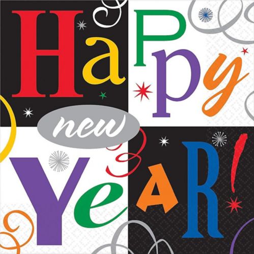 Colourful New Year's Block Party Lunch Napkins, 36-pk Product image