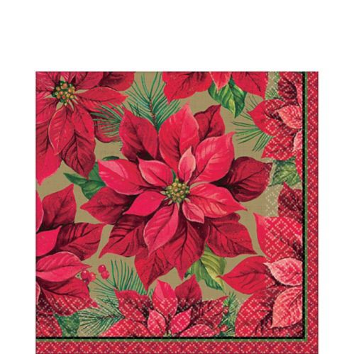 Holiday Poinsettia Lunch Napkins, 16-pk Product image