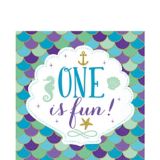 Wishful Mermaid 1st Birthday Party Lunch Napkins, 6.5-in, 16-pk | Amscannull