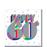 Serviettes de table 60e anniversaire, paq. 16