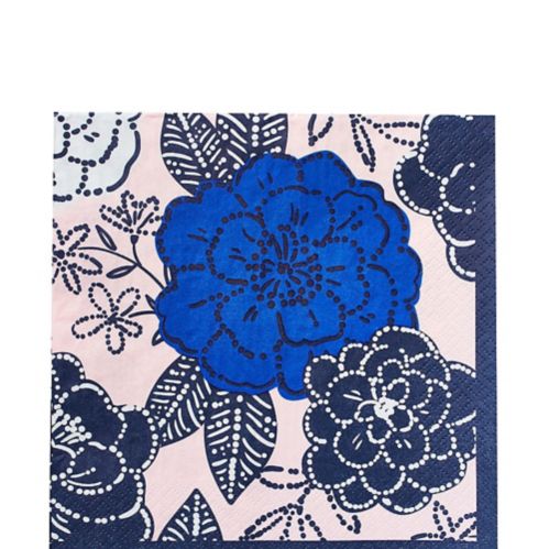 Floral Lunch Napkins, Blue, 16-pk Product image