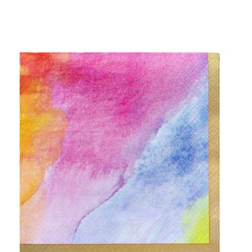 Watercolour Rainbow Lunch Napkins, 16-pk Product image