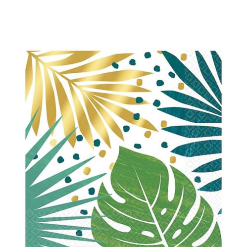 Metallic Gold Key West Palm Leaf Lunch Napkins, 16-pk Product image