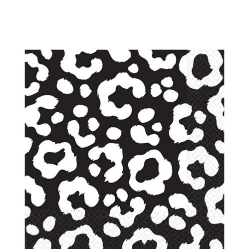 Serviettes de table à imprimé guépard noir de jais Image de l’article