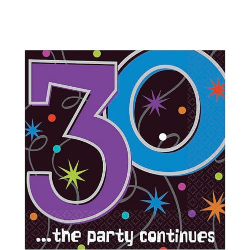The Party Continues 30th Birthday Lunch Napkins, 16-pk Product image