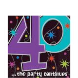 The Party Continues 40th Birthday Lunch Napkins, 16-pk