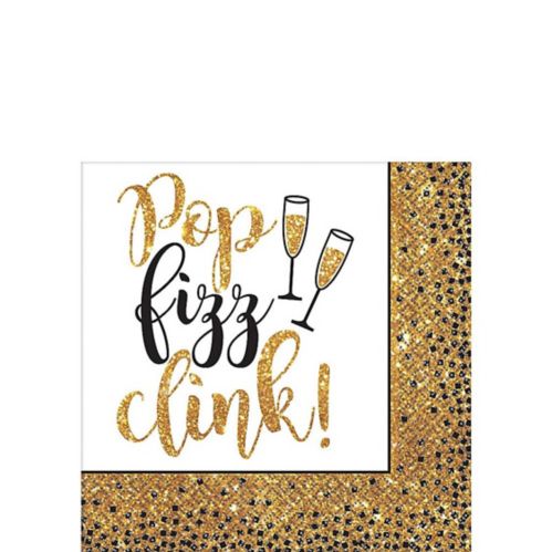 Gold Glitter New Year's Beverage Napkins, 36-pk Product image