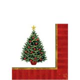 Twinkling Tree Beverage Faux Linen Napkins, 100-pk | Amscannull