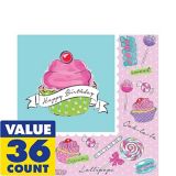 Pastel Birthday Sweets Lunch Napkins, 36-pk