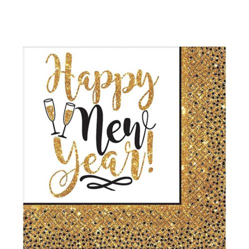 Gold Glitter New Year's Lunch Napkins, 36-pk Product image