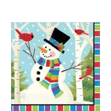 Colourful Smiling Snowman Lunch Napkins, 125-pk