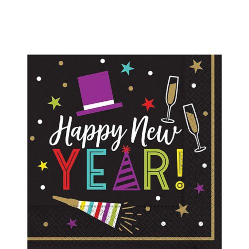 Colourful Happy New Year Lunch Napkins, 125-pk Product image