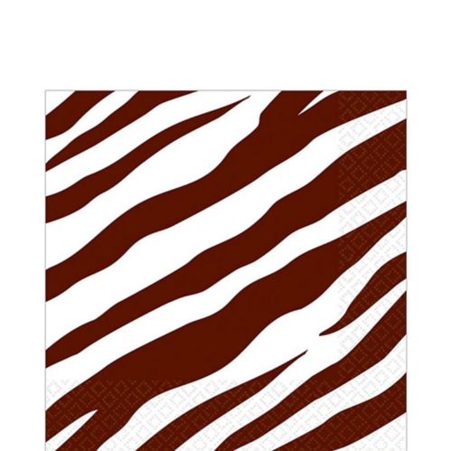 Chocolate Zebra Print Lunch Napkins Product image